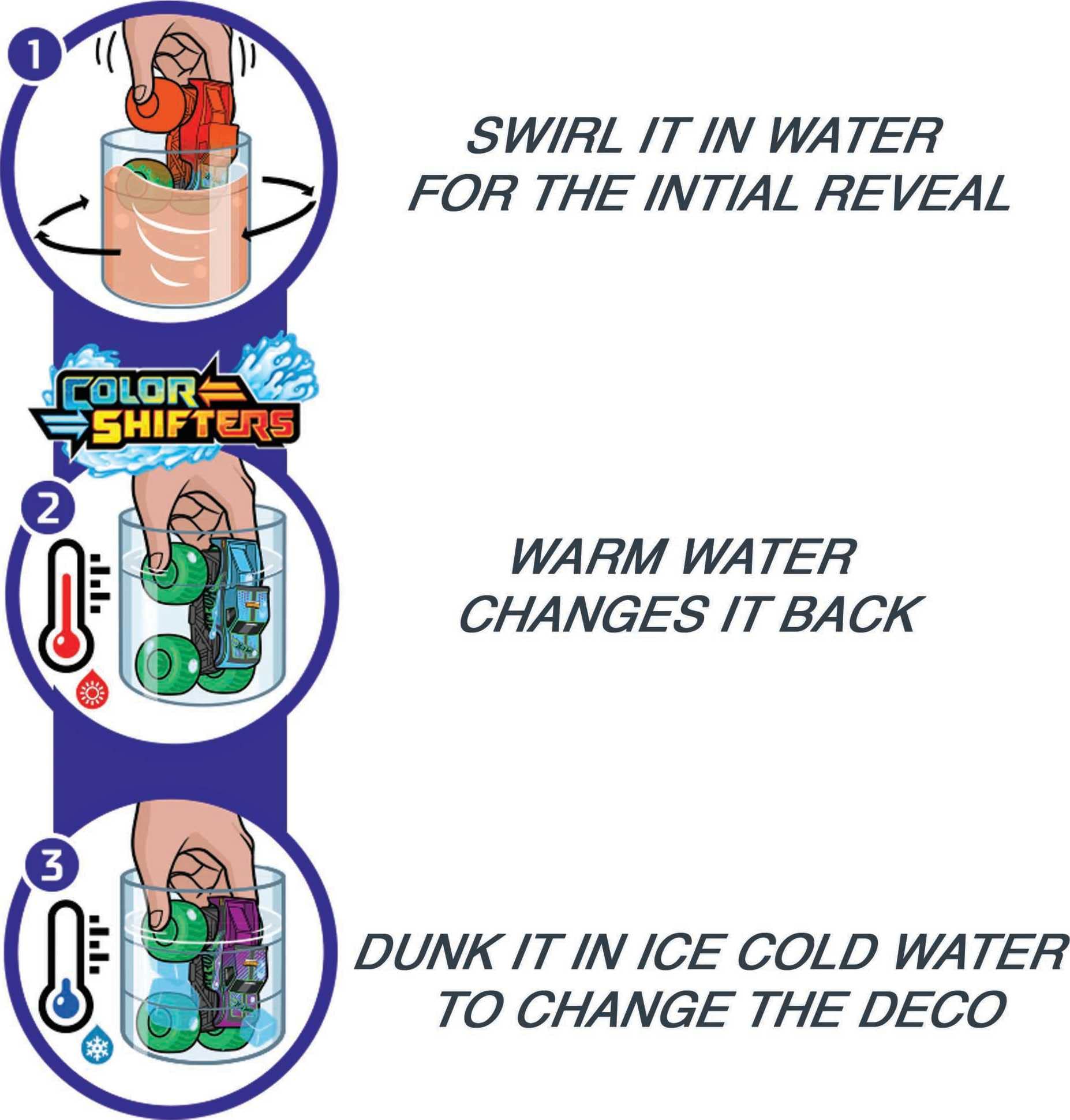 Initial reveal dunk reveals new deco on Hot Wheels Color Reveal trucks