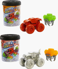 Hot Wheels Mega Wrex Color Reveal barrel, showing color-change effect