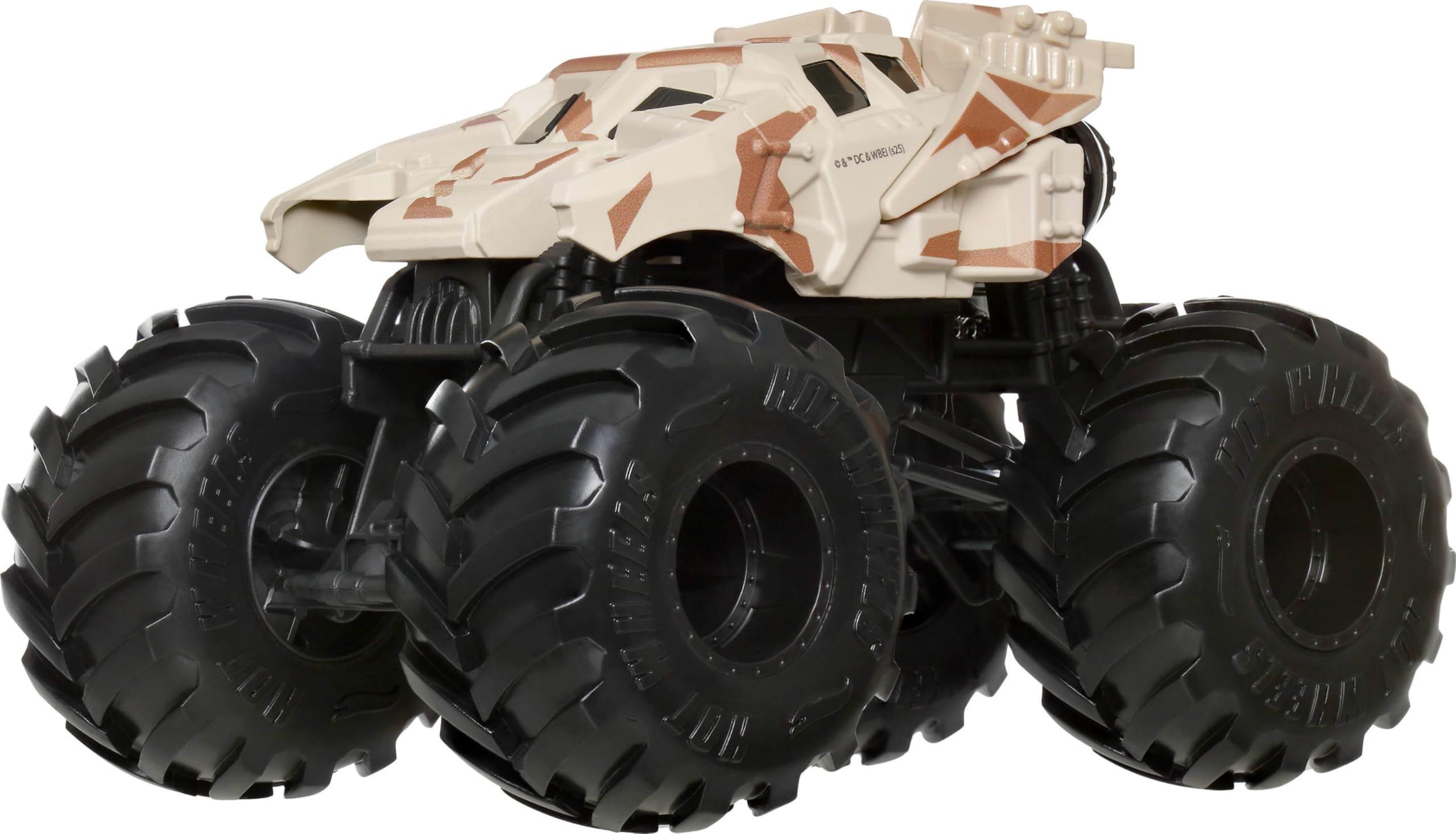 Hot Wheels Monster Trucks die-cast metal body shows tough, kid-friendly durability for daily play.