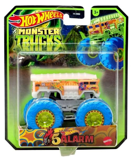 Hot Wheels Glow Monster Truck 1:64 with glow-in-the-dark accents for night-time play