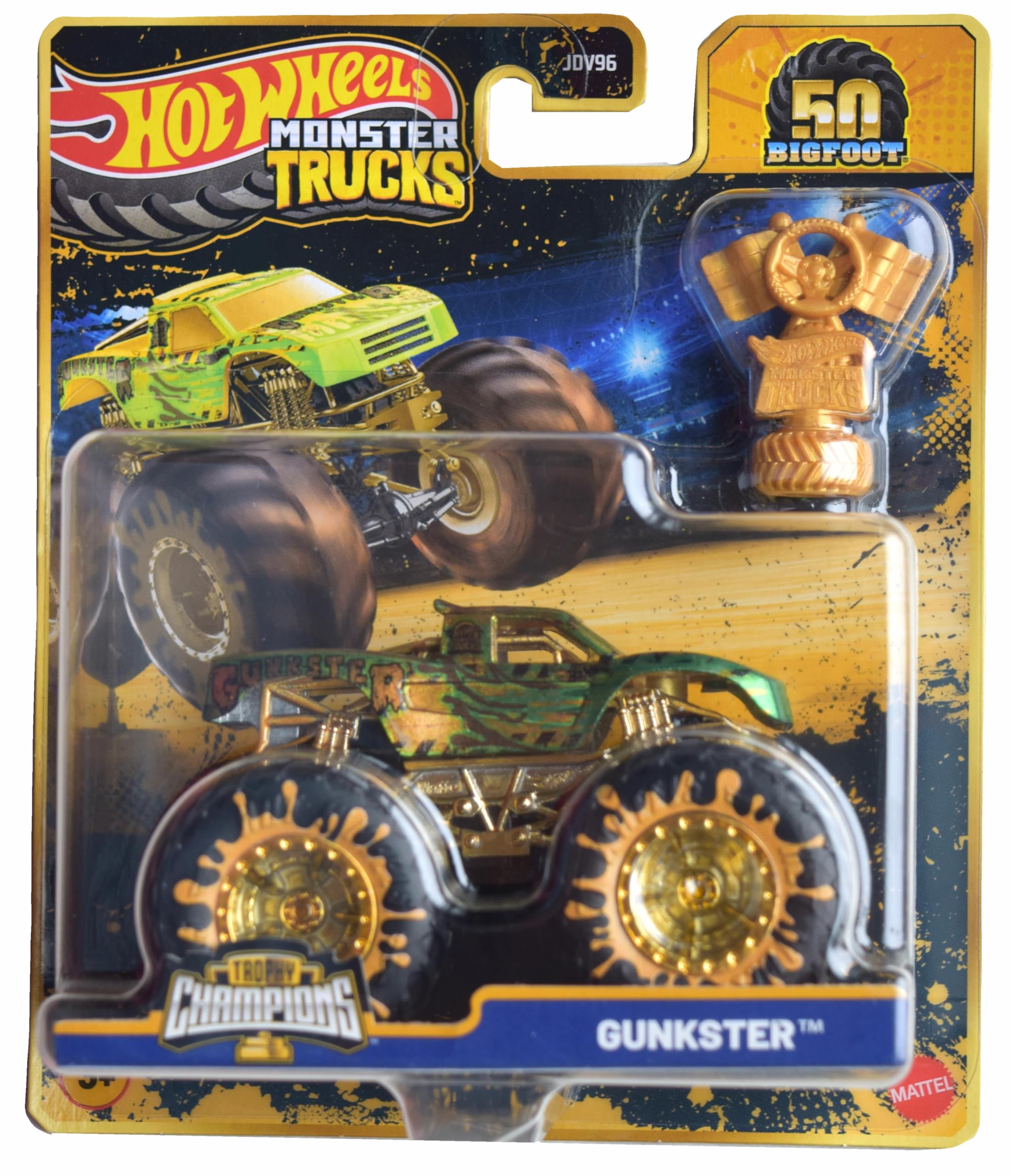 Hot Wheels Monster Trucks Gunkster 1:64 die-cast model ideal for display and collecting
