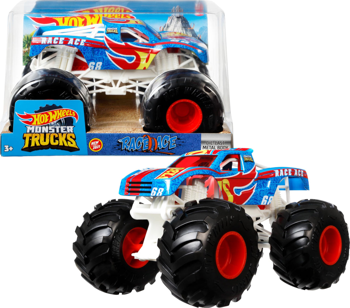 Hot Wheels Monster Trucks oversized 1:24-scale die-cast in action-ready pose.