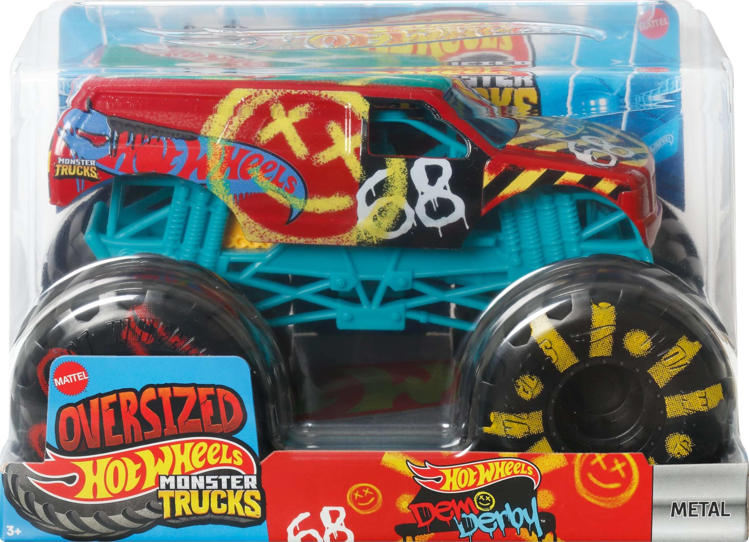 Hot Wheels Monster Trucks oversized truck with giant wheels designed for dramatic crash play