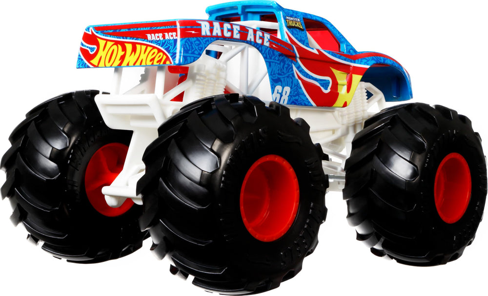 Hot Wheels Monster Trucks packaging artwork highlighting design and collectibility.