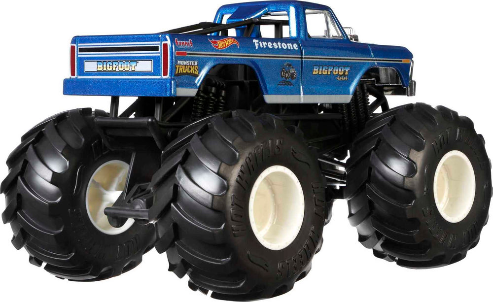 Kids playing with Hot Wheels Monster Trucks, simulating action-packed playtime scenarios.