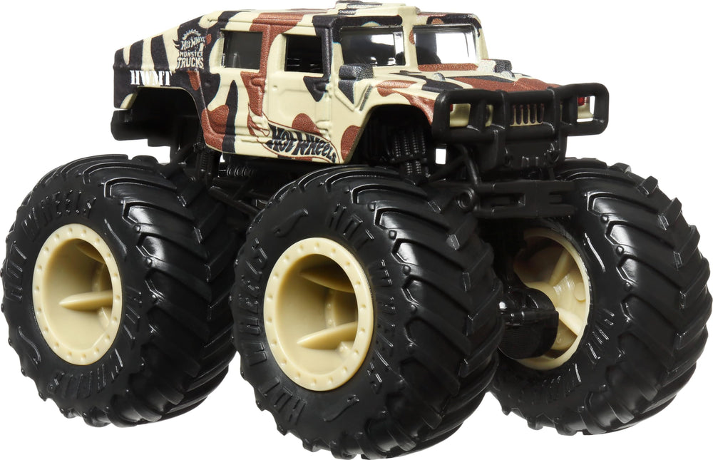 Stats card from Hot Wheels Monster Trucks detailing name, type, strength, and motor-vation