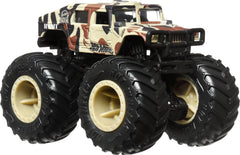 Stats card from Hot Wheels Monster Trucks detailing name, type, strength, and motor-vation