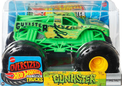 Hot Wheels Monster Trucks stunt play with big tires inspires action.