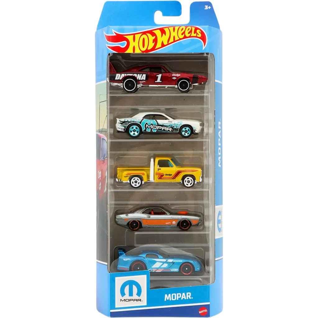 Hot Wheels Mopar 5 Pack 1:64 scale die-cast cars for display and collecting