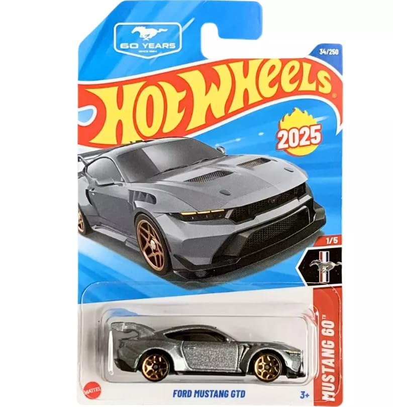 Hot Wheels Mustang GTD 1:64 die-cast model on display for collectors and gifting