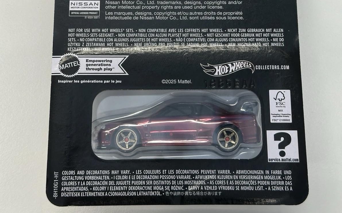 ZAMAC body of Hot Wheels Skyline GT-R BNR34 adds metallic authenticity