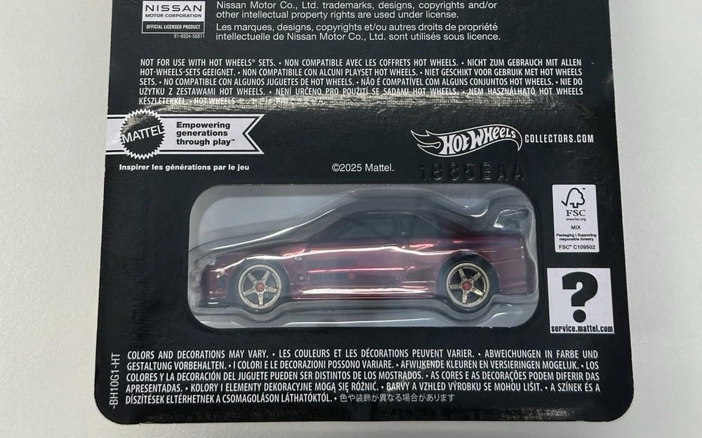 ZAMAC body of Hot Wheels Skyline GT-R BNR34 adds metallic authenticity