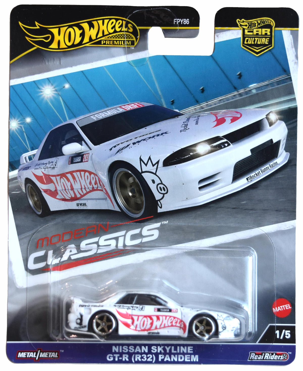 Hot Wheels Nissan Skyline GT-R Pandem front view ideal for display and collection