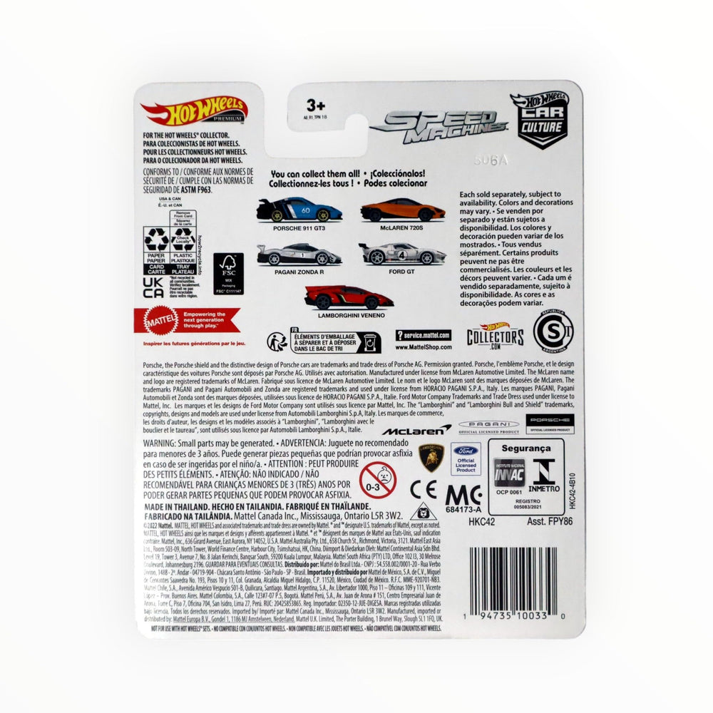 Hot Wheels Pagani Zonda R detailed front showcases authentic styling for collectors.