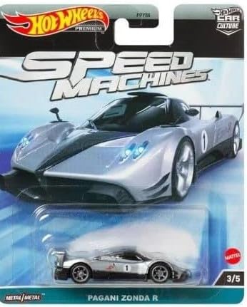Hot Wheels Pagani Zonda R Liquid Silver detailed finish for showroom-like display