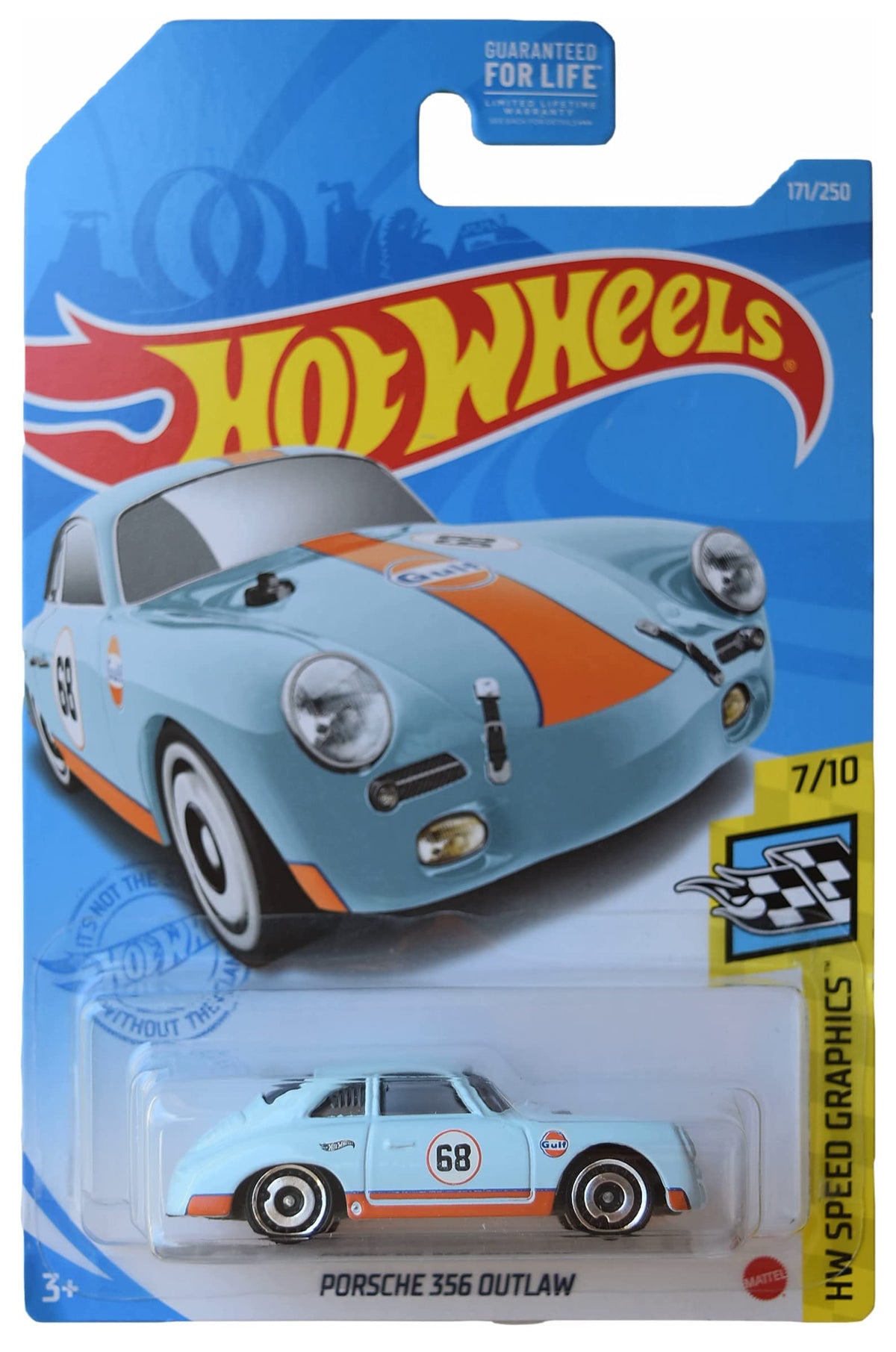 Hot Wheels Porsche 356 Outlaw blue die-cast model ideal for display and collection.