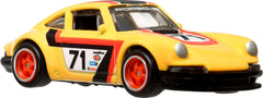 Hot Wheels Porsche 911 1971 side deco detail, vivid graphics for collectors.