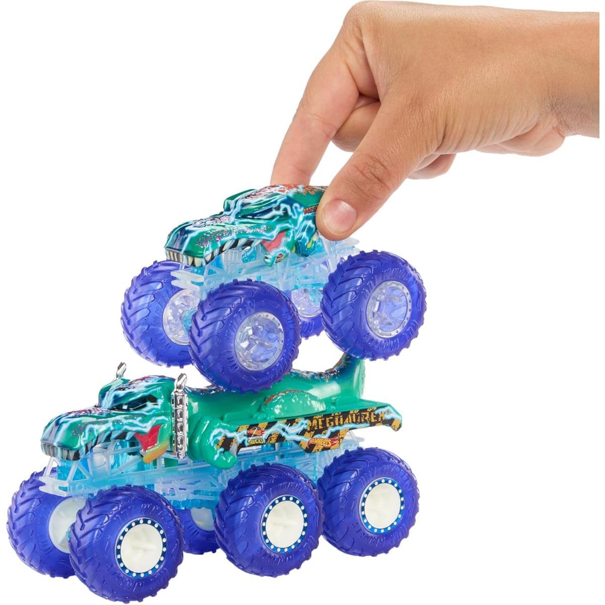 Hot Wheels Power Smashers Mega-Wrex truck front view for bold battles.