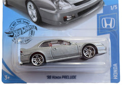 Hot Wheels Honda Prelude 1998 silver front view, adds shine to display shelves
