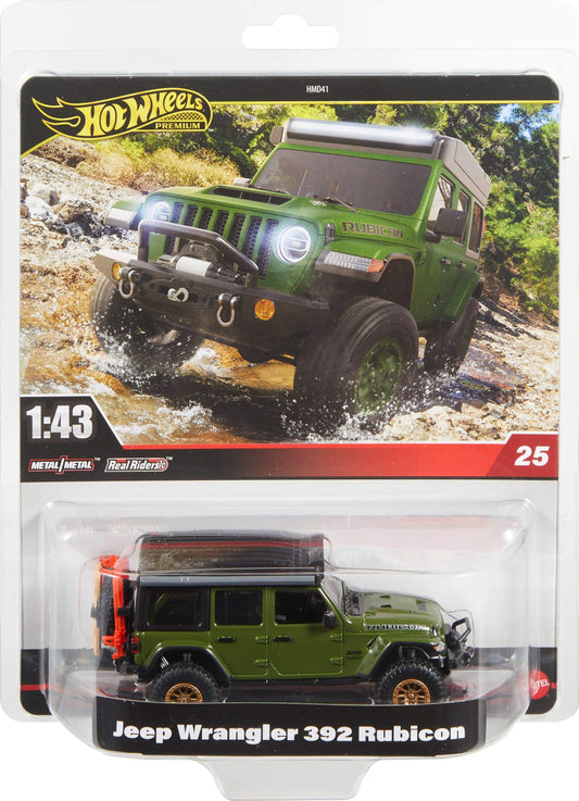 Hot Wheels Premium 1:43 front view with authentic deco for display.