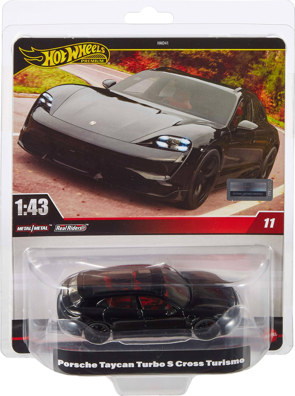 Hot Wheels Premium 1:43 scale vehicle front view with Real Riders tires and detailed deco.
