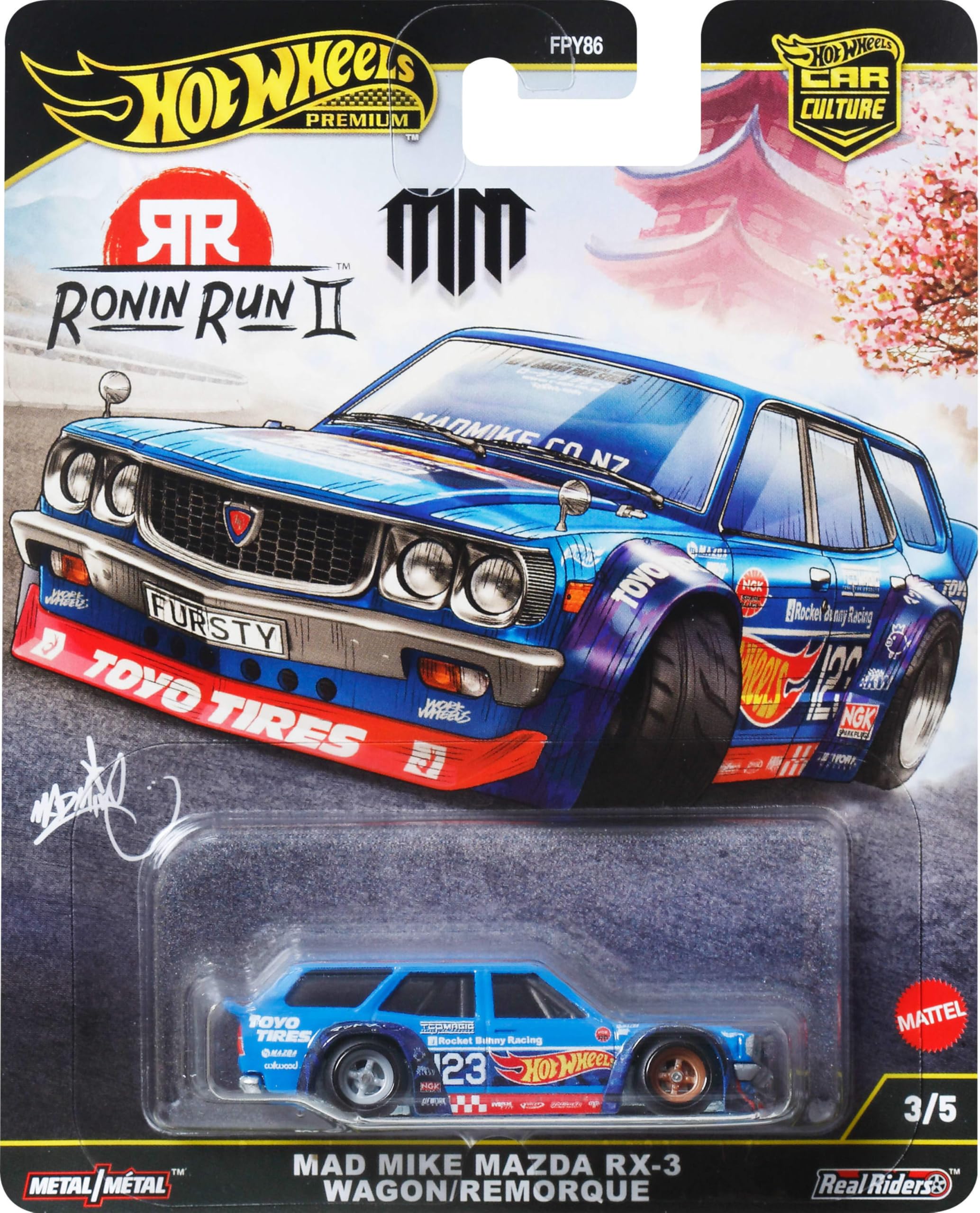 Hot Wheels Premium Car Culture Evo IX Wagon side view, ideal for display collections.