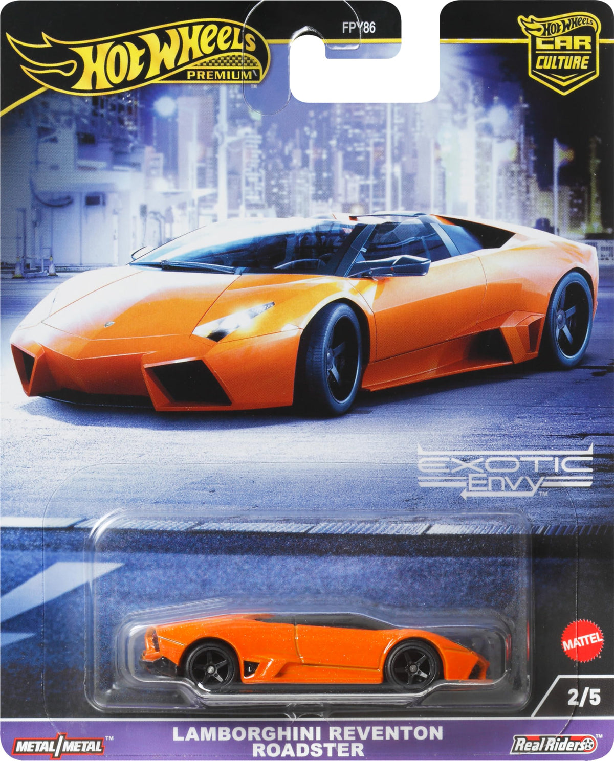Hot Wheels Lamborghini Reventon Roadster 1:64 front view for display and collection enthusiasts