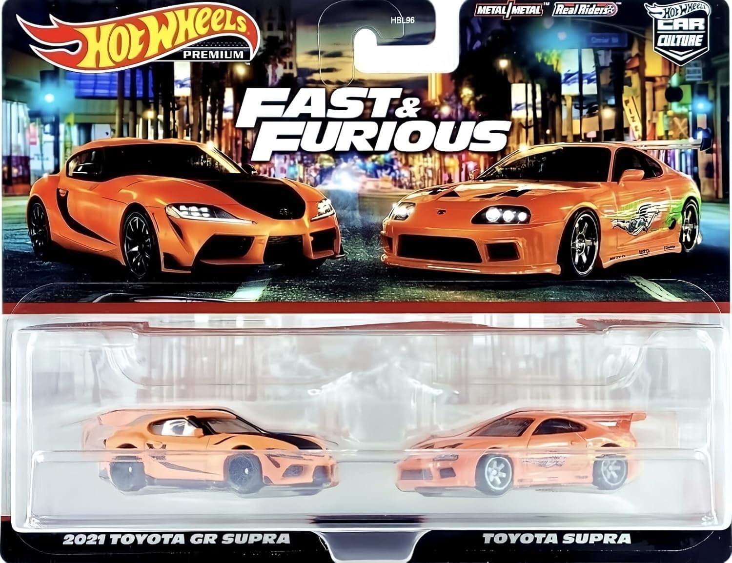 Hot Wheels Car Culture Fast & Furious 2021 GR Supra duo, ideal for display and play