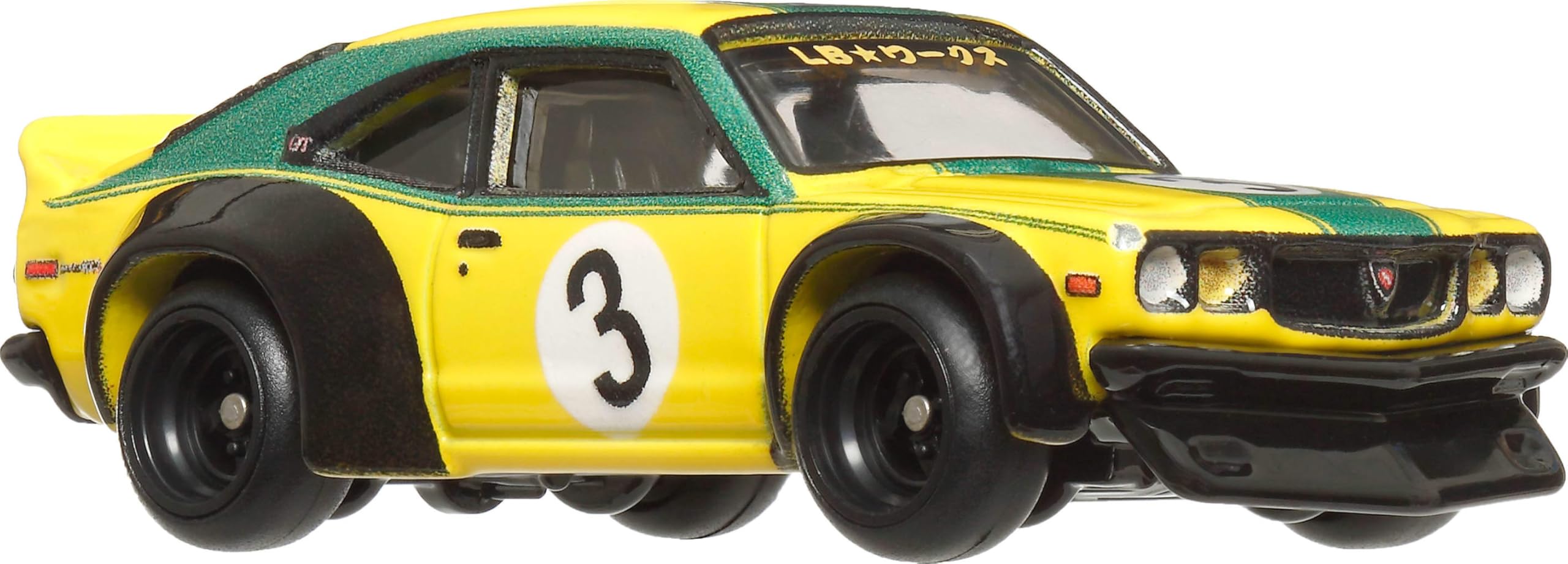 Hot Wheels Mazda RX3 side view showcasing authentic deco on metal chassis