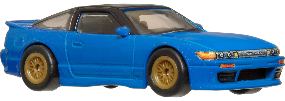 Hot Wheels Nissan SilEighty Real Riders tires enhance authentic feel for pose-ready displays.