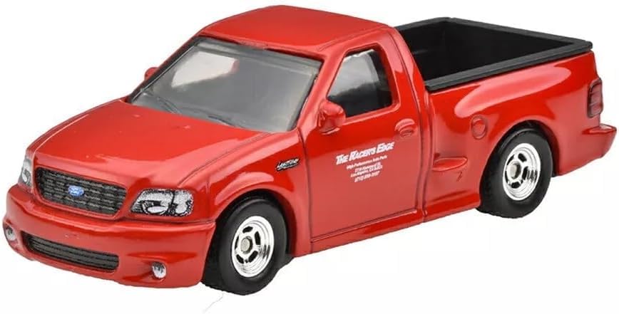 Hot Wheels Ford F-150 SVT Lightning metal body close-up demonstrating sturdy construction for display
