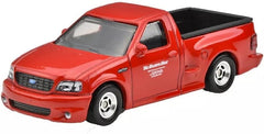 Hot Wheels Ford F-150 SVT Lightning metal body close-up demonstrating sturdy construction for display