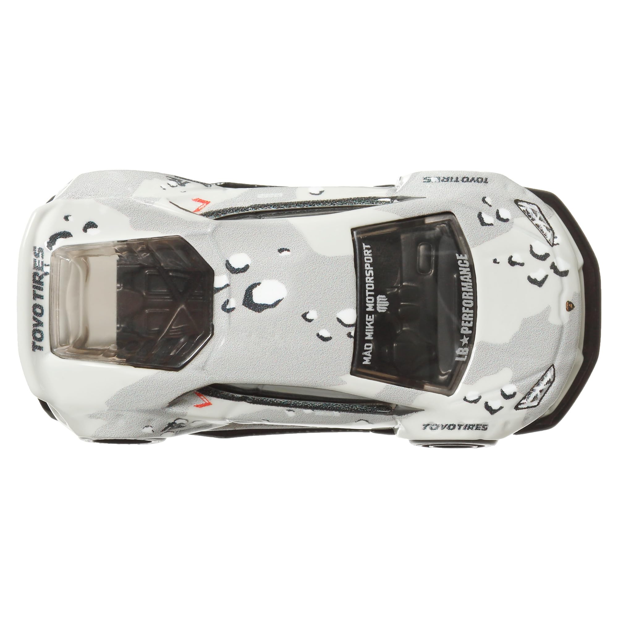 Hot Wheels LB-Works Lamborghini Huracan metal body and chassis detail.