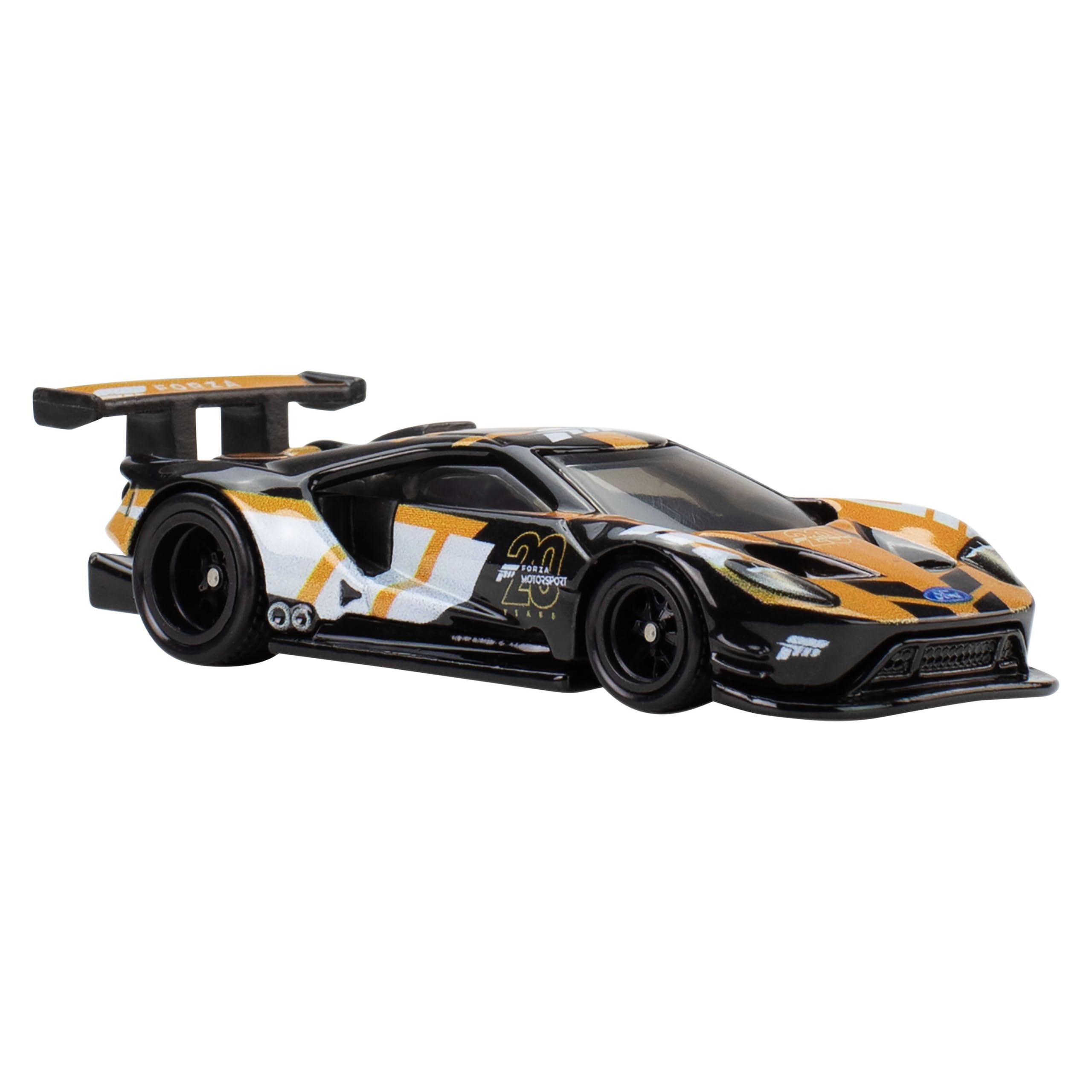 Hot Wheels Premium Pop Culture Forza 2016 Ford GT side view displaying detailed livery for display