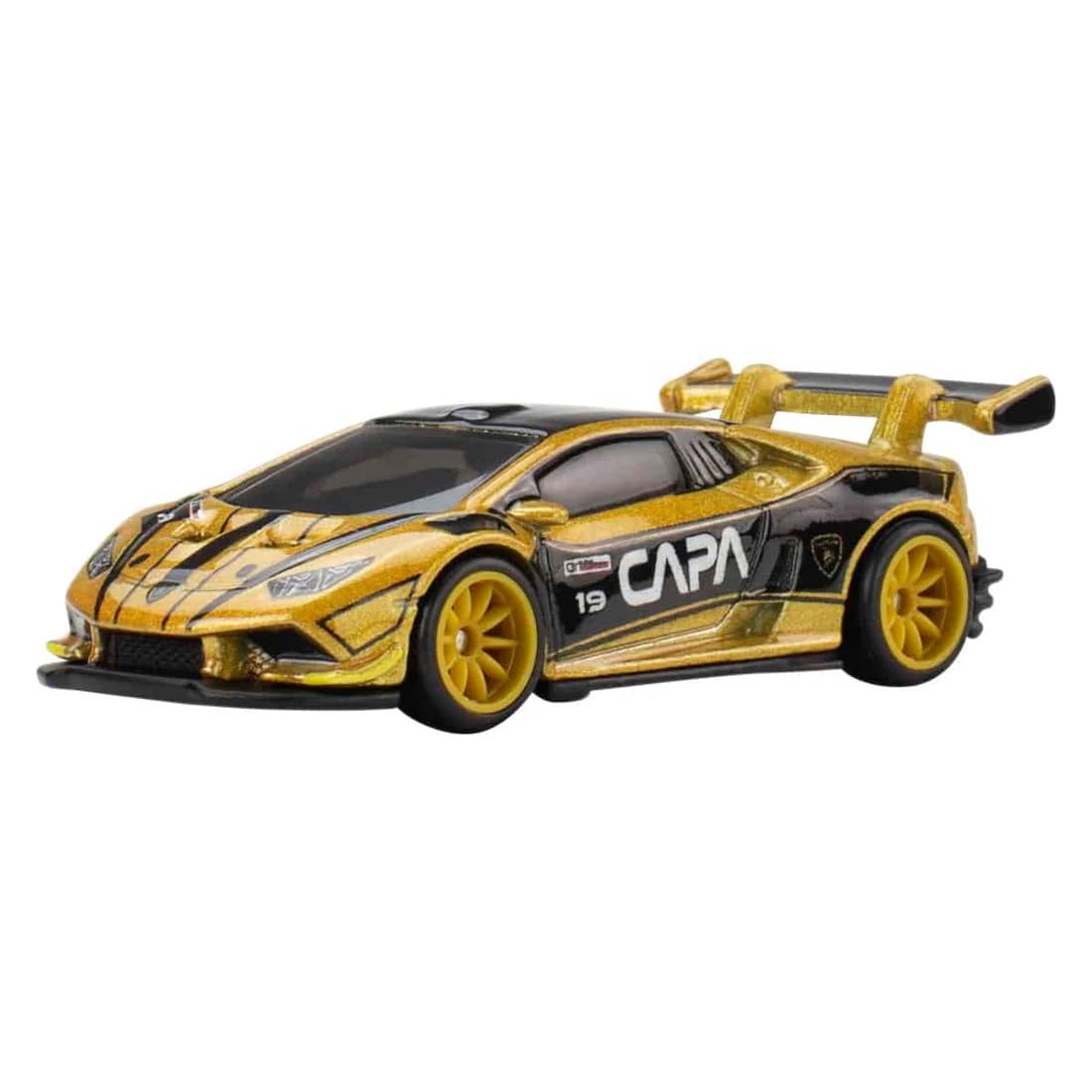 Hot Wheels Premium Pop Culture Lamborghini Huracán LP620-2 metal body for durable display.