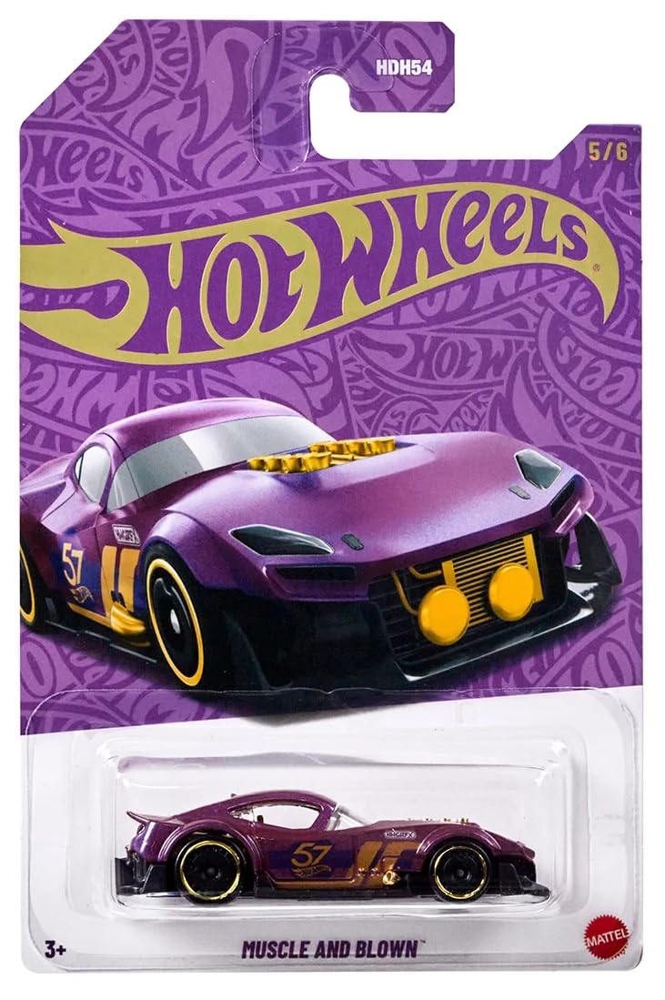 Hot Wheels Purple Muscle and Blown 1:64 die-cast car, ideal for display and anniversary collection.