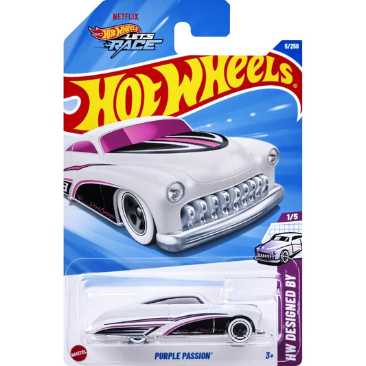 Hot Wheels Purple Passion side view, great for diorama styling