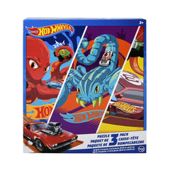 Hot Wheels puzzles trio scenes: colorful branded images spark imaginative play.