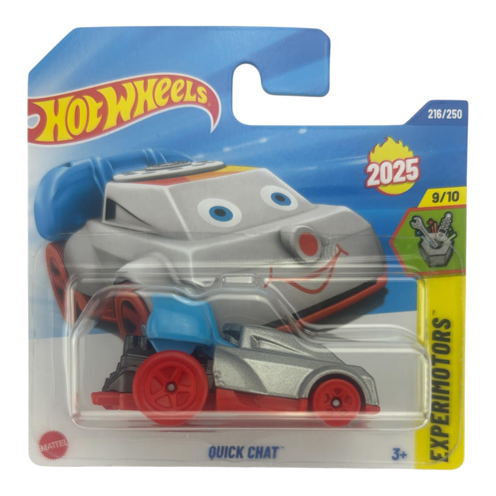 Hot Wheels Quick Chat Silver Telephone box-front view, ideal for display and collection.
