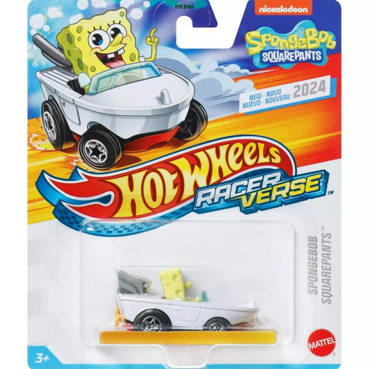 Hot Wheels Racer Verse SpongeBob die-cast car, vibrant display piece and racing-friendly fun