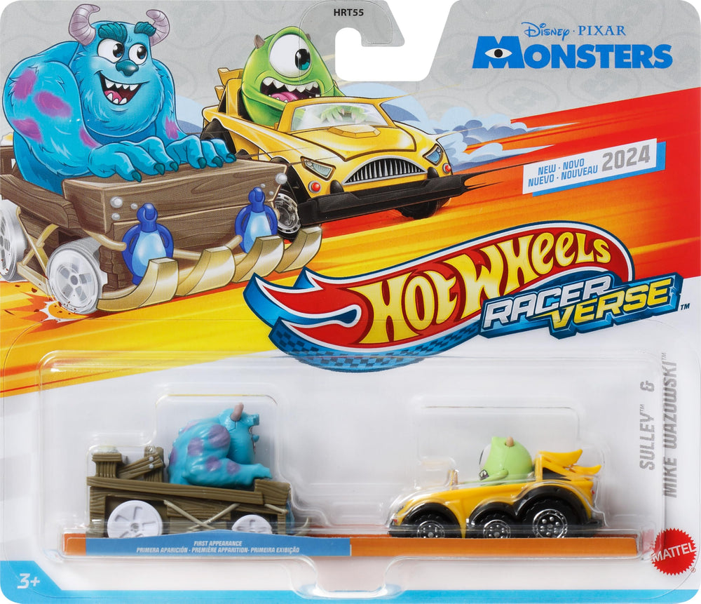 Hot Wheels RacerVerse die-cast car with character driver for durable play.