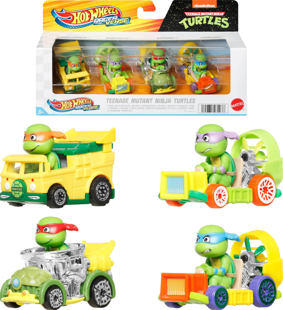 Hot Wheels RacerVerse 4-pack die-cast cars ready for track racing