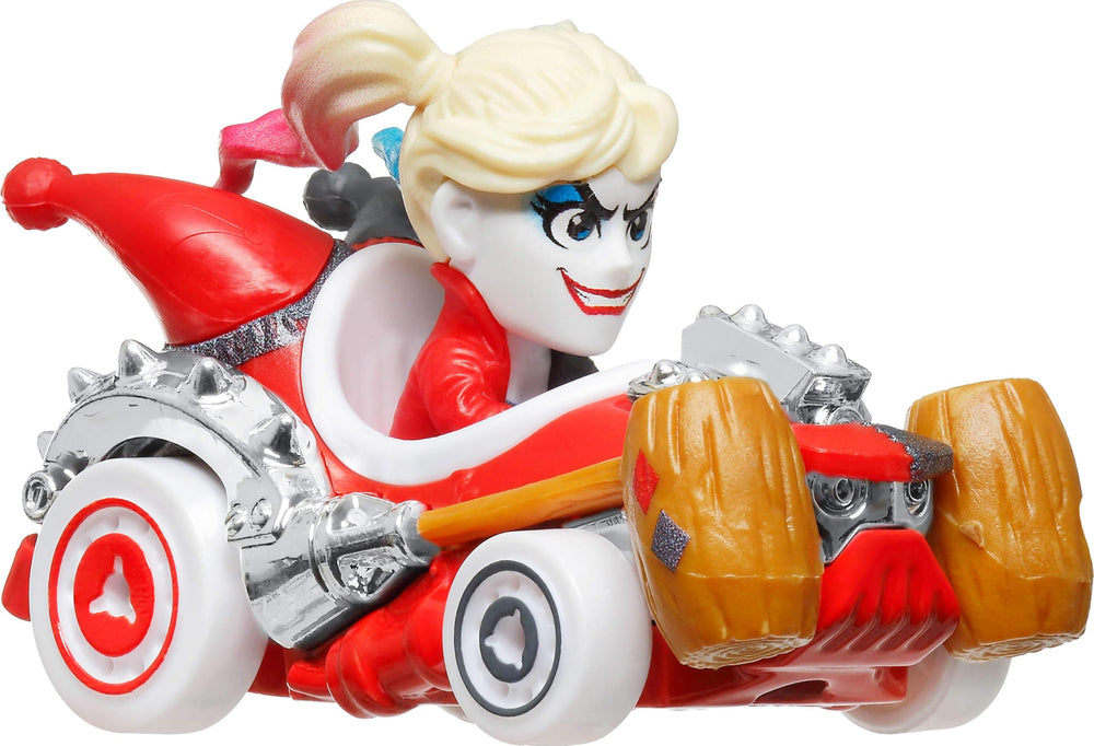 Close-up of authentic character details on Hot Wheels RacerVerse cars.