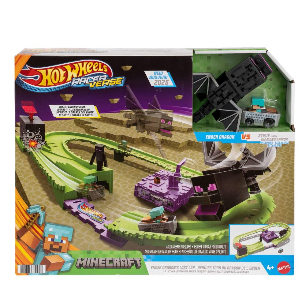 Hot Wheels RacerVerse Ender Dragon flips over after six laps