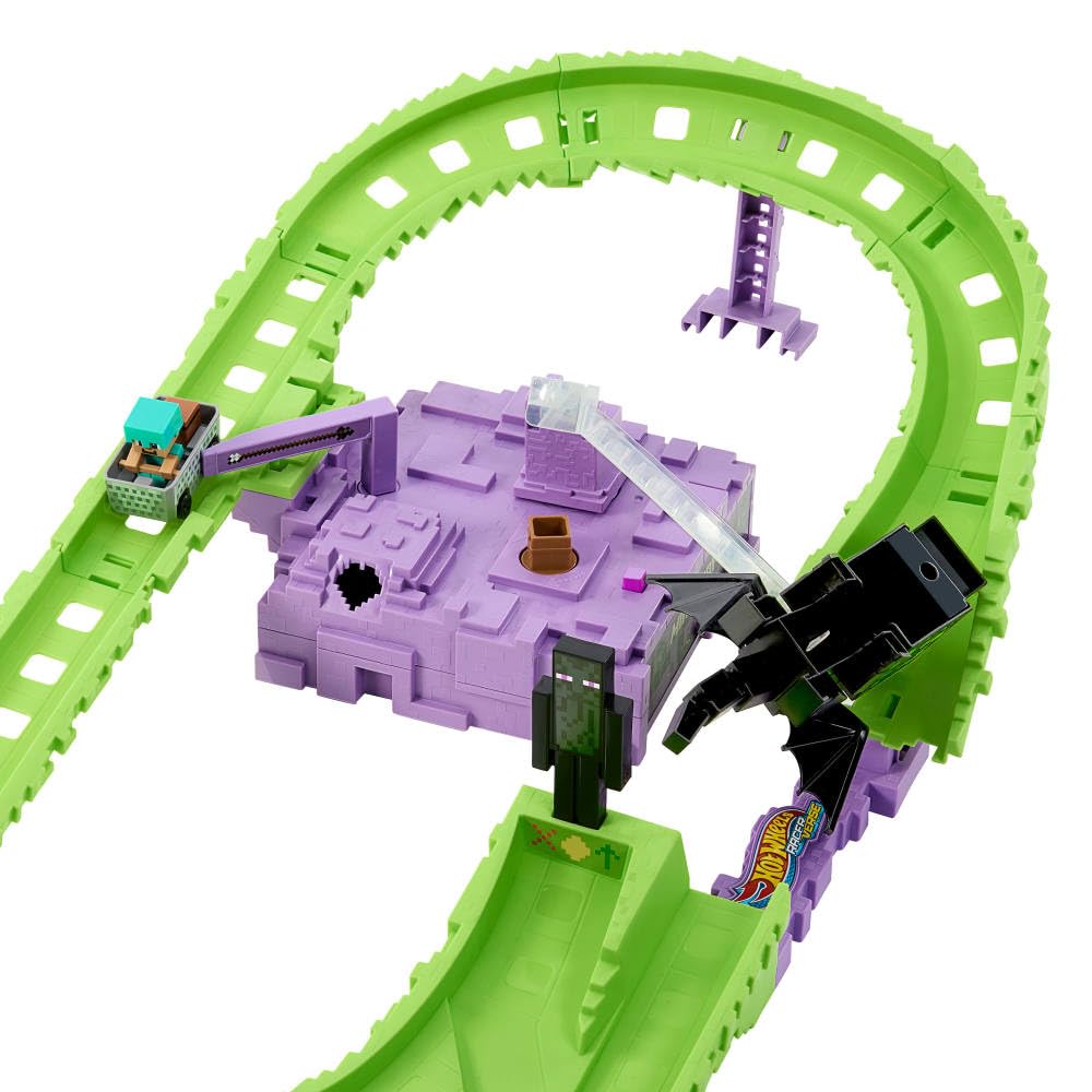 Hot Wheels RacerVerse jump stunt over a gap for precise timing