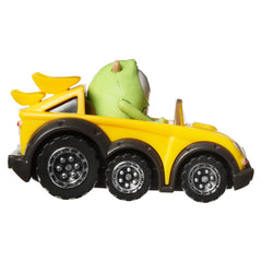 Hot Wheels RACERVERSE Mike Wazowski side view emphasizes sleek silhouette for race-ready display.