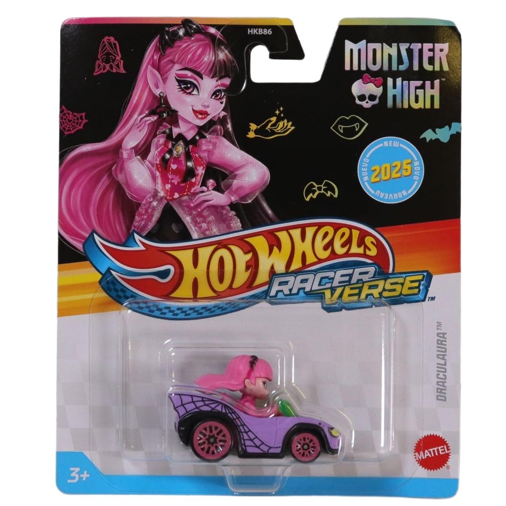 Hot Wheels RacerVerse vehicle with iconic character driver, ideal for track play and display.