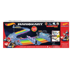Hot Wheels Rainbow Road Raceway pillars provide convenient parking storage