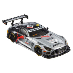 Hot Wheels Real Riders Mercedes-AMG GT3 1:43 side profile emphasizes scale accuracy.
