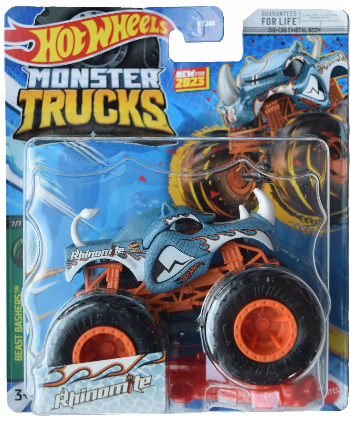 Hot Wheels Rhinomite Monster Truck in action, connect-and-crash play for kids and collectors.